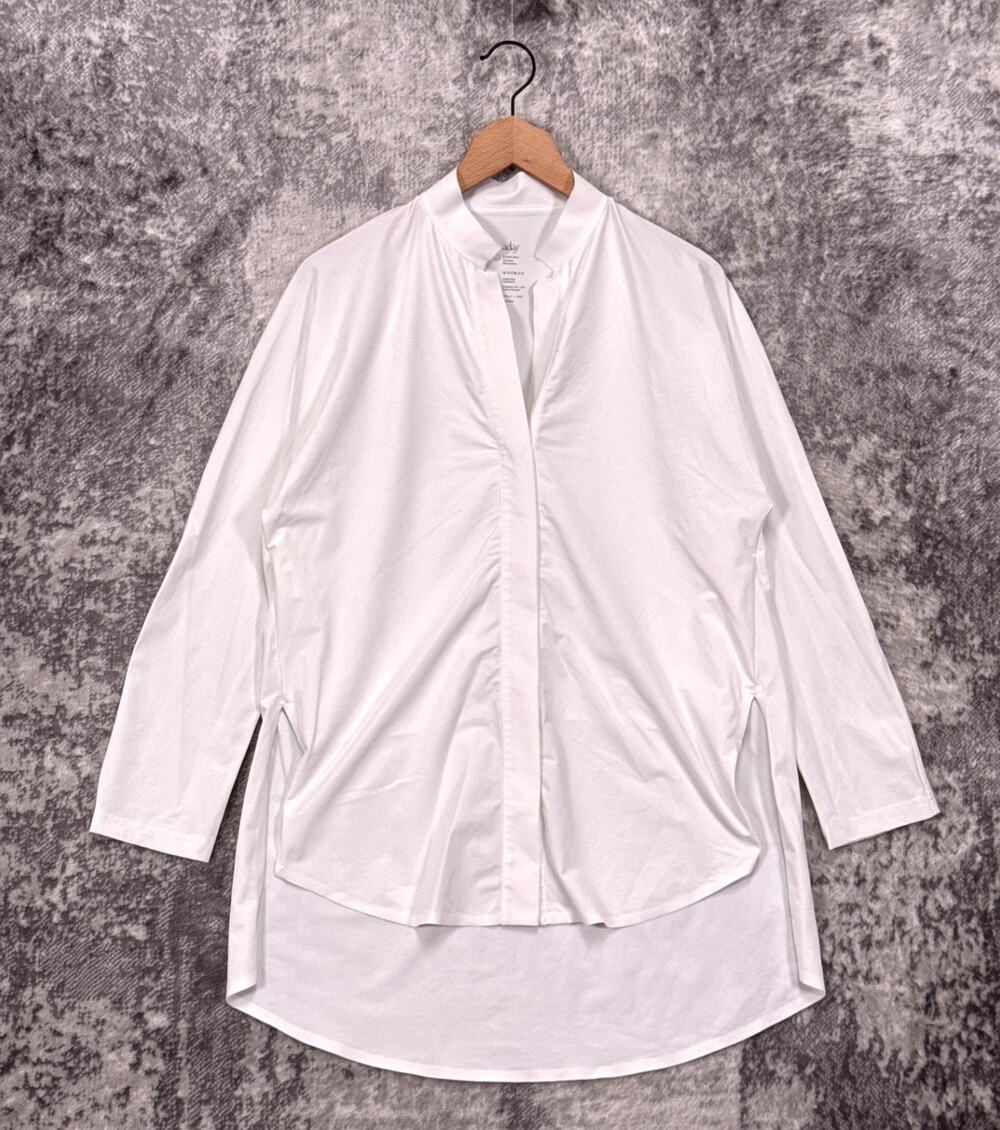 Aday Something Borrowed Shirt Large Womens White Tunic Top